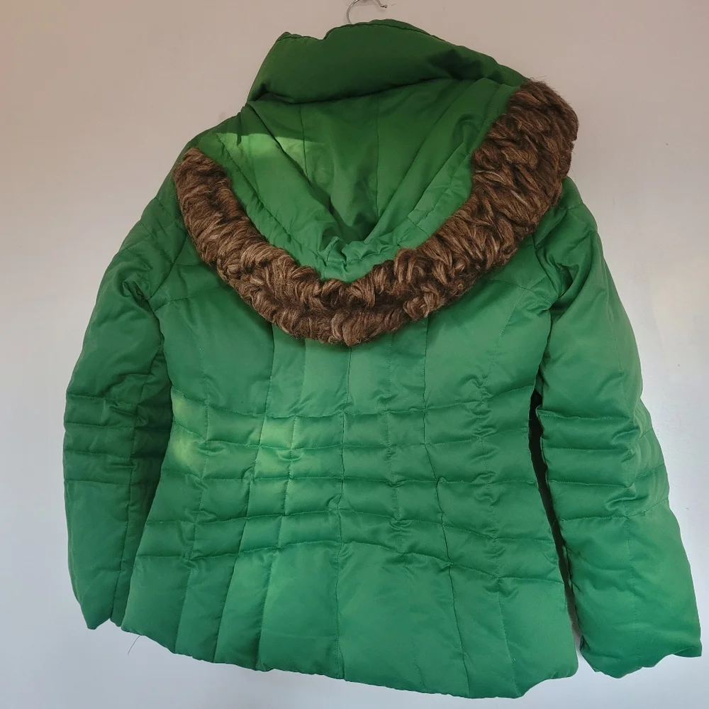 Calvin Klein Bright Green Puffer Jacket Size Small with removable hoodie - Picture 10 of 11